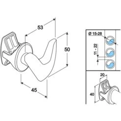 Patères En V Chromés (x2) Pour Radiateur Sèche-serviettes Tubes Ronds -Atlantic Magasin 1021081 4