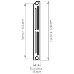 Radiateur Fonte Rideau - Hauteur 560mm - Longueur 60mm - 74 Watt - Epaisseur 95mm - Contenance 0.7L - E356/1 -Atlantic Magasin 10517213 4