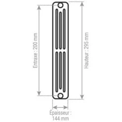 Radiateur Fonte Colonne - Hauteur 295mm - Longueur 60mm - 43 Watt - Epaisseur 144mm - Contenance 0.35L - CN430/1 -Atlantic Magasin 10518991 4