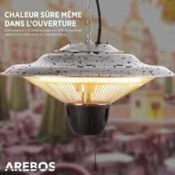 AREBOS Radiateur Plafond Électrique Chauffage Infrarouge 1500 W Chauffage Très Rapide Aluminium -Atlantic Magasin 10748085 4