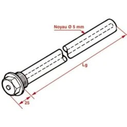Anode 3/4- Ø22mm L300 - DIFF -Atlantic Magasin 109339 3