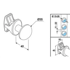 Patères Rondes Chromées (x2) Pour Radiateur Sèche-serviettes Tubes Ronds -Atlantic Magasin 1138647 4