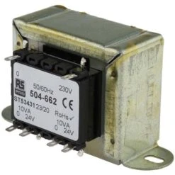 Transformateur à Montage Sur Châssis, Vin 230V C.a., Vout 24V C.a., 2 Sorties, 20VA ( Prix Pour 1 )