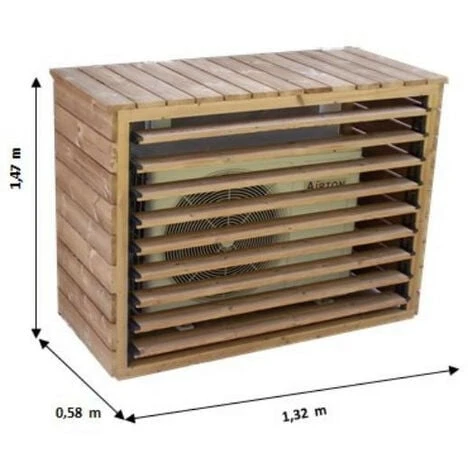 Habrita Foresta - Cache Climatiseur Extérieur 1,32 X 0,58 X 1,47 M épicéa Thermo Chauffé - CC1306XL 3 Habrita Foresta - Cache Climatiseur Extérieur 1,32 X 0,58 X 1,47 M épicéa Thermo Chauffé - CC1306XL – Image 3
