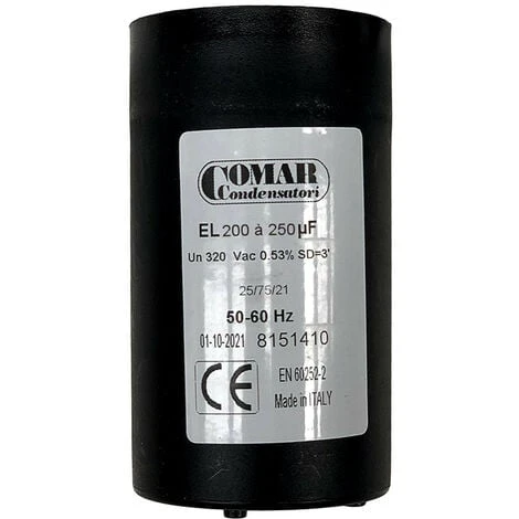 Condensateur De Démarrage 200uf à 250uf 250v à Cosses Faston Pour Moteur Monophasé 1 Condensateur De Démarrage 200uf à 250uf 250v à Cosses Faston Pour Moteur Monophasé