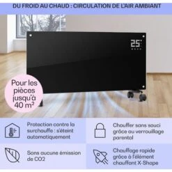 Bornholm Radiateur à Convection 2000 W Menu LCD 2 Niveaux De Chauffage Noir -Atlantic Magasin 12990958 4