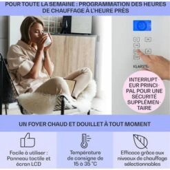 Norderney Chauffage à Convection Thermostat Minuterie 1000W - Blanc 7 Norderney Chauffage à Convection Thermostat Minuterie 1000W - Blanc -Atlantic Magasin 12991478 3