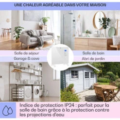 Norderney Chauffage à Convection Thermostat Minuterie 1000W - Blanc 9 Norderney Chauffage à Convection Thermostat Minuterie 1000W - Blanc -Atlantic Magasin 12991478 5