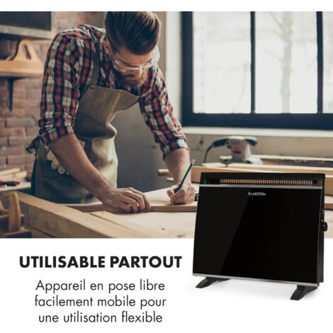 Gotland Radiateur Convecteur En Verre 600W 900W 1500W - Noir 5 Gotland Radiateur Convecteur En Verre 600W 900W 1500W - Noir – Image 5