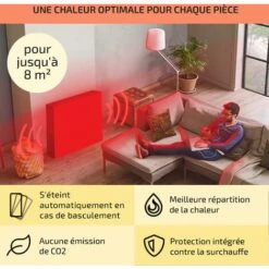 Wallander Radiateur à Bain D'huile Chauffage 600W écran LED - Blanc -Atlantic Magasin 12991581 5