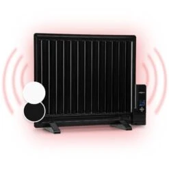 Wallander Radiateur à Bain D'huile Ultra Plat 600W Thermostat - Noir