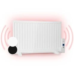 Wallander Radiateur à Bain D'huile Ultra Plat 800W Thermostat - Blanc