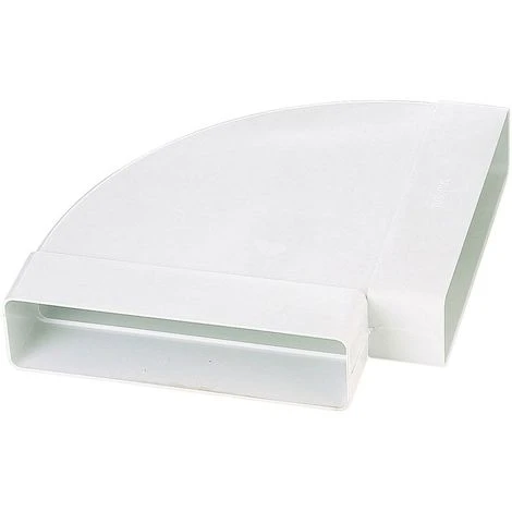 Coude Horizontal Rectangulaire Pvc - Décor : Blanc - Section : 55 X 220 Mm - Matériau : PVC - S&P 1 Coude Horizontal Rectangulaire Pvc - Décor : Blanc - Section : 55 X 220 Mm - Matériau : PVC - S&P