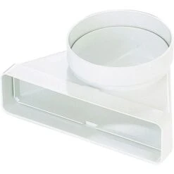 Coude Mixte Pvc - Décor : Blanc - Section : 55 X 220 Mm - Matériau : PVC - S&P
