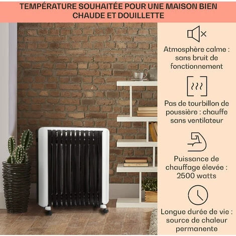 Thermaxx 2500 Radiateur à Bain D'huile 2500W 5-35°C - Noir & Blanc 2 Thermaxx 2500 Radiateur à Bain D'huile 2500W 5-35°C - Noir & Blanc – Image 2