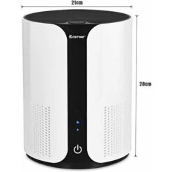 COSTWAY Purificateur D’Air Silencieux,CADR 150m3/h,3 Etapes,3 Vitesses,Fonction Aromathérapie Pour Maison,Bureau 21 X 21 X 28CM Blanc+Noir -Atlantic Magasin 14357959 5