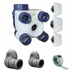 Kit Complet Vmc Simple Flux 3 Bouches-auto Deco- Gaines Et Bande Alu - UNELVENT