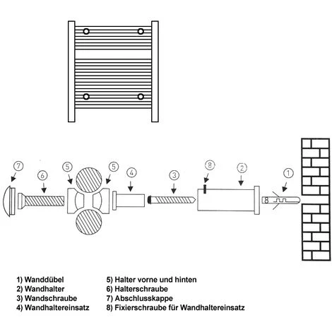 Support De Montage Pour Radiateur Salle De Bain Support Mur Kit De Montage Blanc 2 Support De Montage Pour Radiateur Salle De Bain Support Mur Kit De Montage Blanc – Image 2