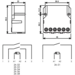 Télérupteur Pour Encastrement Finder 26.02.8.012.0000 2 NO (T) 12 V/AC 10 A 2500 VA 1 Pc(s) -Atlantic Magasin 16610764 3