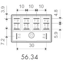 Finder 56.34.9.012.0040 Relais Enfichable 12 V/DC 12 A 4 Inverseurs (RT) 1 Pc(s) -Atlantic Magasin 16610783 3