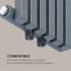 Delgado Radiateur à Eau Chaude 508W Montage Mural Pour 10m² - Gris -Atlantic Magasin 16941961 4