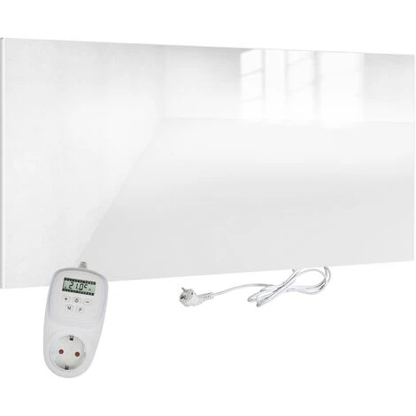 VIESTA H580-GW Chauffage Infrarouge 580W En Verre Blanc + Thermostat VIESTA TH12 1 VIESTA H580-GW Chauffage Infrarouge 580W En Verre Blanc + Thermostat VIESTA TH12