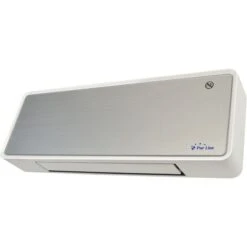 Chauffage Soufflant 2000 W Façade En Verre Argenté Télécommande Et Minuterie