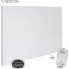 Viesta H500 Panneau De Chauffage Infrarouge Crystal Carbon (dernière Technologie) Panneau Radiateur Ultra Mince Chauffage Mural Blanc - 500 Watts + Viesta TH10 Thermostat