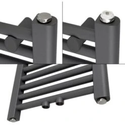 Radiateur Sèche-serviettes ECD Germany Modèle Sahara 400 X 800 Mm Anthracite Droit Avec Porte-serviettes De Connexion Central 7 Radiateur Sèche-serviettes ECD Germany Modèle Sahara 400 X 800 Mm Anthracite Droit Avec Porte-serviettes De Connexion Central -Atlantic Magasin 18407816 3