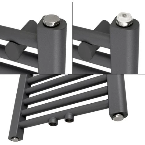 Radiateur Sèche-serviettes ECD Germany Modèle Sahara 400 X 800 Mm Anthracite Droit Avec Porte-serviettes De Connexion Central 3 Radiateur Sèche-serviettes ECD Germany Modèle Sahara 400 X 800 Mm Anthracite Droit Avec Porte-serviettes De Connexion Central – Image 3