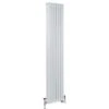 Hudson Reed Windsor - Radiateur Mixte Style Fonte Rétro Vertical Triple Rang Et Robinets Thermostatiques D'Angle Satinés - Blanc - 180 Cm X 38 Cm
