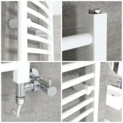 Hudson Reed Ive - Sèche-Serviettes Design Mixte Moderne Incurvé - Blanc - 180 Cm X 49.8 Cm -Atlantic Magasin 1934350 3