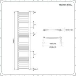 Hudson Reed Ive - Sèche-Serviettes Design Mixte Moderne Incurvé - Blanc - 180 Cm X 49.8 Cm -Atlantic Magasin 1934350 4