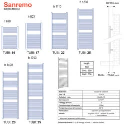 Lazzarini Sanremo Radiateur Sèche-serviettes Chromé 1420x450 Entraxe 400 5 Lazzarini Sanremo Radiateur Sèche-serviettes Chromé 1420x450 Entraxe 400 -Atlantic Magasin 19857887 3