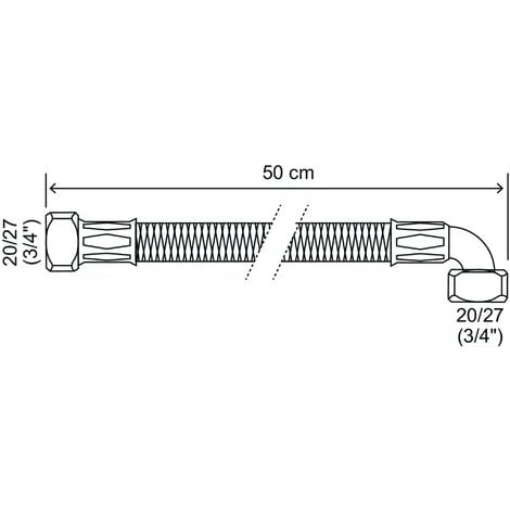 Flexible Chauffage 1 écrou Tournant 3/4" - 1 écrou Tournant Coudé 3/4" - 500 Mm 3 Flexible Chauffage 1 écrou Tournant 3/4" - 1 écrou Tournant Coudé 3/4" - 500 Mm – Image 3
