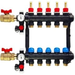 Roth Collecteur Pré-monté En Matériau De Synthèse Avec Débimètre - NIS - Collecteur NIS 5 Sorties Avec Débimètre