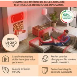 Wonderwall Air 60 Radiateur Infrarouge 101 X 60 Cm 600 W Installation Murale Blanc 7 Wonderwall Air 60 Radiateur Infrarouge 101 X 60 Cm 600 W Installation Murale Blanc -Atlantic Magasin 22845370 3