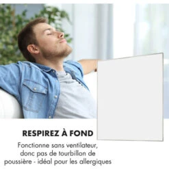 Wonderwall Air 120 Radiateur Infrarouge 120 X 100 Cm 1200 W Installation Murale Blanc -Atlantic Magasin 22845373 5