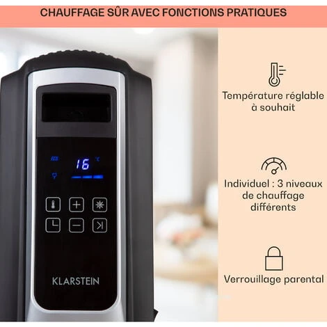 Thermaxx Noir Radiateur à Huile 2500W 10-30° C Minuterie Télécommande 4 Thermaxx Noir Radiateur à Huile 2500W 10-30° C Minuterie Télécommande – Image 4