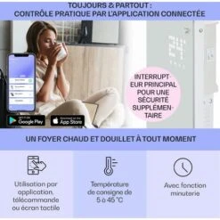 Bornholm Smart Radiateur Convecteur 2000W WiFi écran LED Minuterie Bla -Atlantic Magasin 22845400 3