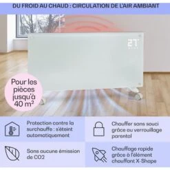 Bornholm Smart Radiateur Convecteur 2000W WiFi écran LED Minuterie Bla -Atlantic Magasin 22845400 4