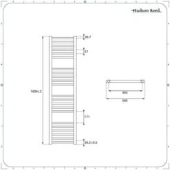 Hudson Reed Nox - Sèche-Serviettes Design Mixte Moderne Plat - Noir - 160 Cm X 50 Cm -Atlantic Magasin 23530026 4