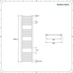 Hudson Reed Nox - Sèche-Serviettes Design Mixte Moderne Plat - Noir - 160 Cm X 60 Cm -Atlantic Magasin 23530036 4