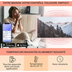 Wonderwall Air Art Smart Radiateur Infrarouge Connecté 120x60cm 700 W 7 Wonderwall Air Art Smart Radiateur Infrarouge Connecté 120x60cm 700 W -Atlantic Magasin 23702145 3