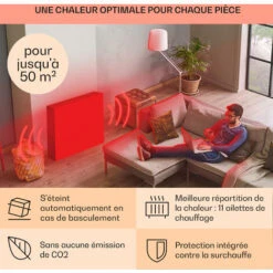 Thermaxx Retroheat Radiateur à Bain D'huile 2500 W Roulettes Vert -Atlantic Magasin 24062378 5