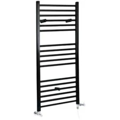 Hudson Reed Nox - Sèche-Serviettes Design Mixte Moderne Plat - Noir - 120 Cm X 40 Cm