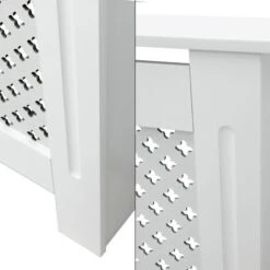 Cache-radiateur Couvercle Chauffage En MDF Motif Nid D'abeille 78x19x82 Cm Blanc -Atlantic Magasin 25687319 4