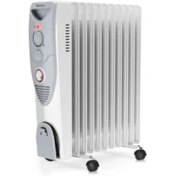 Radiateur à Bain D'huile 2500 W, 11 Colonnes - Chauffage électrique Portable, Minuterie Intégrée, 3 Réglages De Chaleur, Thermostat - Pro Breeze