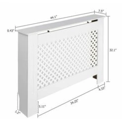 Conception Traditionnelle Simple Ventilée E1 Panneau MDF Motif Fleur De Prunier Couverture De Radiateur Blanc - M -Atlantic Magasin 27809677 3