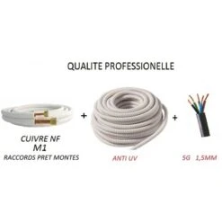 KIT DE RACCORDEMENT COMPLET 1/4 3/8 TOUTE CLIMATISATION 15 METRES PRET A POSER